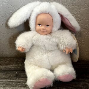 Anne Geddes Bunny Baby/Plush Doll  White Bunny Costume Adorable Vintage NWT 1997